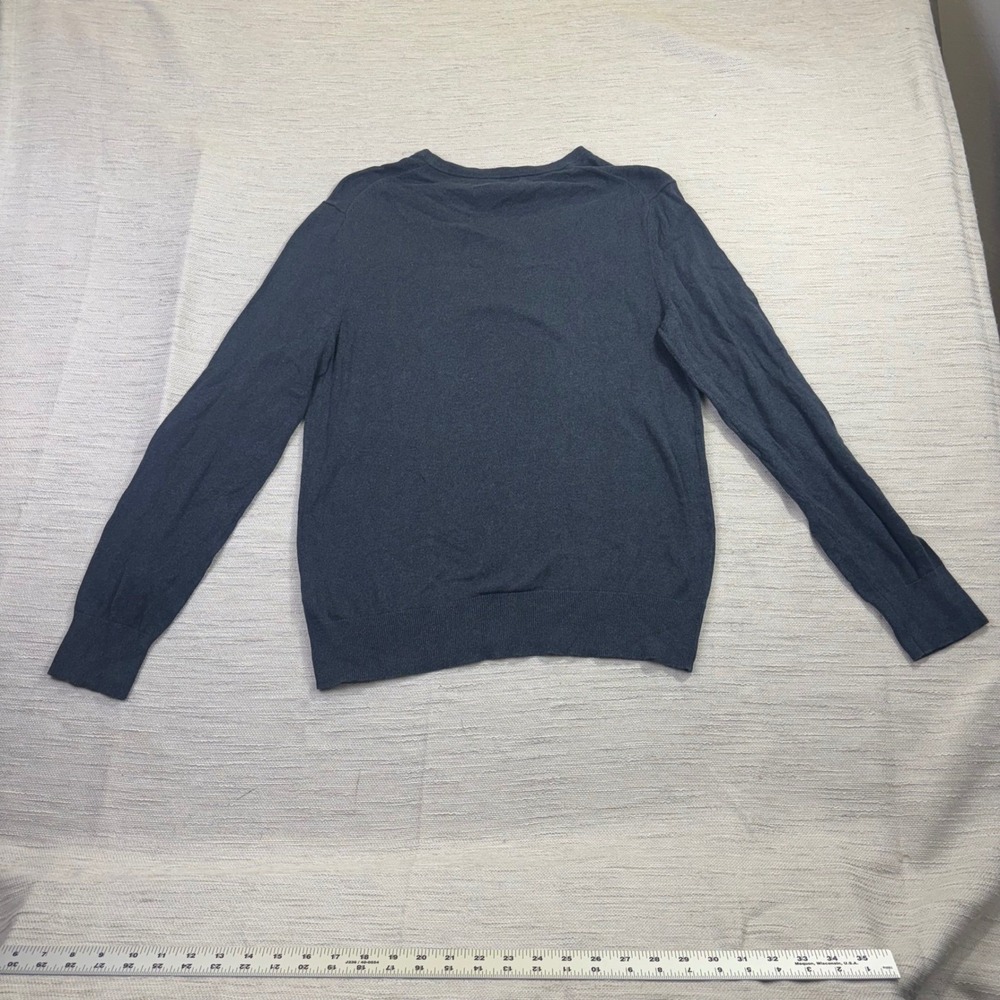 Banana Republic Mens Silk Cashmere Blend V-Neck Sweater Blue Heather Size Medium - Picture 3 of 10